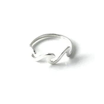

Silver Ring 925 Sterling m. Woman reason three waves smooth