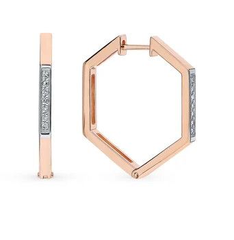 

Gold earrings with diamonds sunlight sample 585