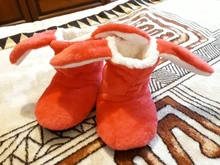 Mntrerm-zapatos de algodón para niños, Zapatillas de casa para niños y niñas, bonitas orejas de peluche de conejo, zapatillas calientes de interior gruesas