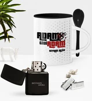 

Tailor-made for Man As Spoon Cup Cigarette Lighter Cufflink Set