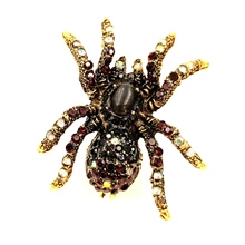 

Goth Vintage Style Aurora Deco 8 Legged Big Purple Crystal Spider Brooch Pin for Witch Costume Accessory Steampunk Party Jewelry