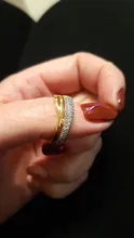 Huitan-Anillos cruzados de alta calidad para mujer, joyería de moda para boda, compromiso, fiesta, cristal brillante de circón