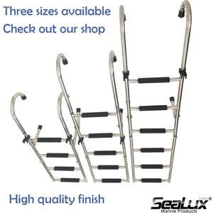Image 5 - Sealux escalera plegable de acero inoxidable 304, 3 + 3 escalones, con mango, para barco, yate, pesca, vela
