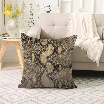 

Else Brown Black Snake Skin Design 3d Print Sofa large pillow case Floor cushion covers Hidden Zipper 70x70cm