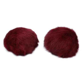 

Pompon made of natural fur (rabbit), d-10cm, 2 pcs/pack (E Bordeaux)