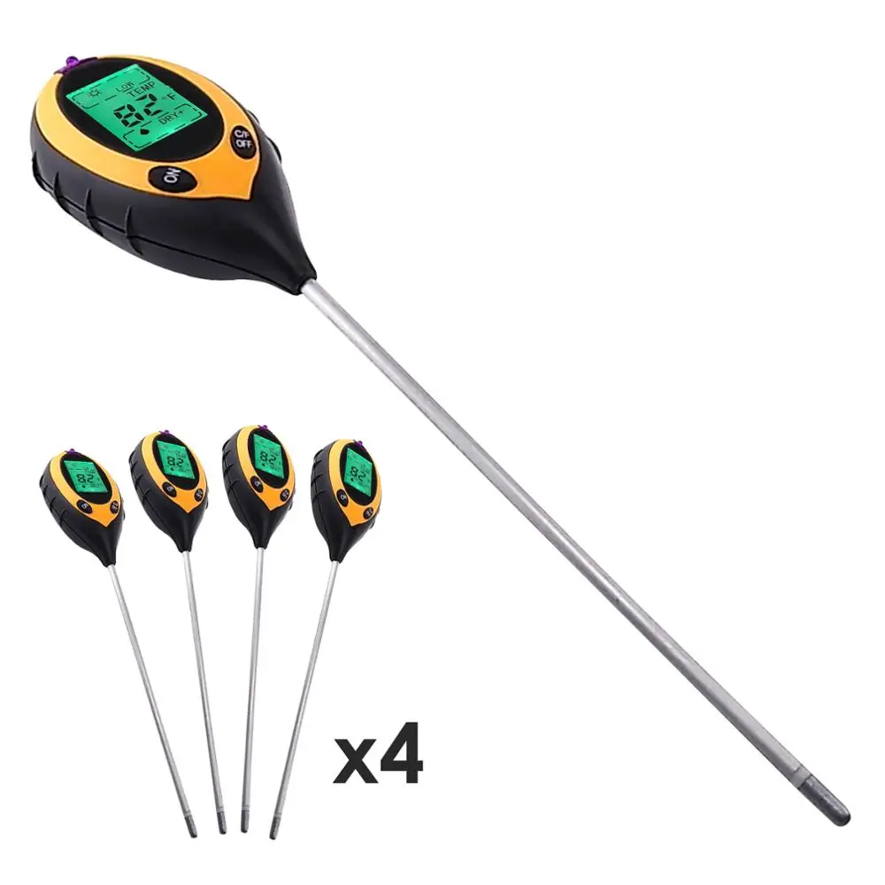 Digital 4 in 1 Soil Plant and Lawns pH Temperature Moisture Light Meter Tester + long Probe Backlight lot of | Инструменты