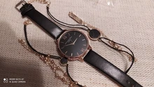 Reloj de pulsera analógico de cuarzo para Mujer, cronógrafo con correa de cuero de lujo, color negro, 5 uds.