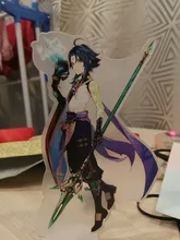Genshin-Soporte de figura de acrílico con temática de Anime, para decoración de escritorio, señal de pie, llavero, regalos de navidad