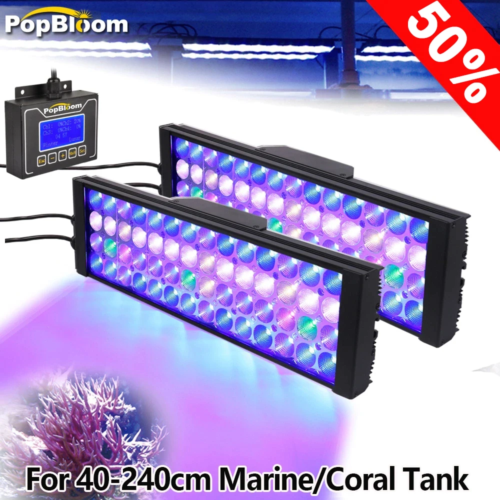 PopBloom аквариумный светодиодный светильник для аквариума морской рифовый соленой