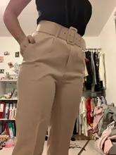 Pantalones ceñidos informales para mujer, pantalón de negocios, elegante, con cremallera falsa, retro, colores lisos, P575
