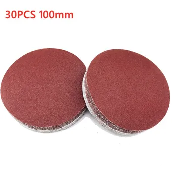 

30PCS 100mm Grit 320/400/600/800/1000/1500 Sanding Discs Hook Loop Flocking Sandpaper