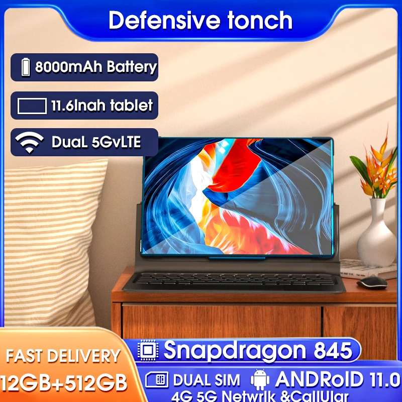 12-дюймовый экран HD Samsung планшетофон 12 Гб ОЗУ 512 ПЗУ Android 11 0 Snapdragon 845 с двумя