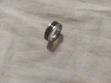 SHOUMAN-anillo de acero inoxidable 316L con abalorio para mujer, sortija con grabado personalizado, Color oro rosa, Blanco, Negro, para hombre y mujer