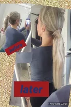 Señora De pelo Ponytail Clip del pelo humano Rubio hecho a máquina Remy postizos abrigo alrededor recto sedoso extensiones 14 18 22