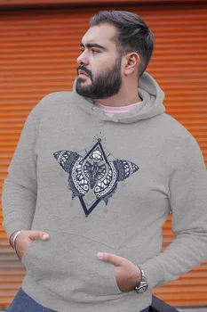 

Angemiel Wear Cosmic Butterfly Gray Men 'S Hooded Sweatshirt