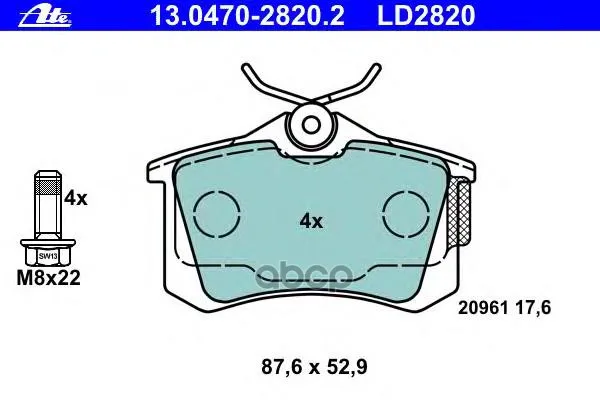 Колодки Тормозные Ceramic Ate 13047028202 Ate арт. 13047028202