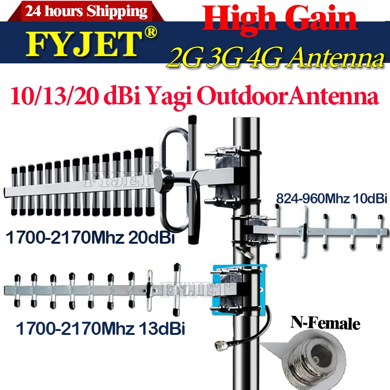 10/13/20Dbi 2G 3G 4G Antenna Yagi Antenna Antenna Esterna Antenna Gsm 3G 4G Lte Antenna Esterna Per Ripetitore Di Segnale 4G