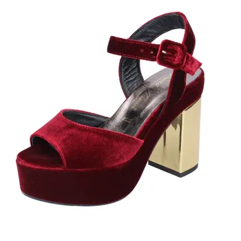 

DAVID HARON sandals woman burgundy velvet