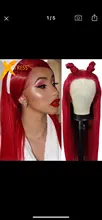 Wig Hair-Wigs Baby-Hair Lace-Front Natural Synthetic X-TRESS Red-Color Straight Free-Part