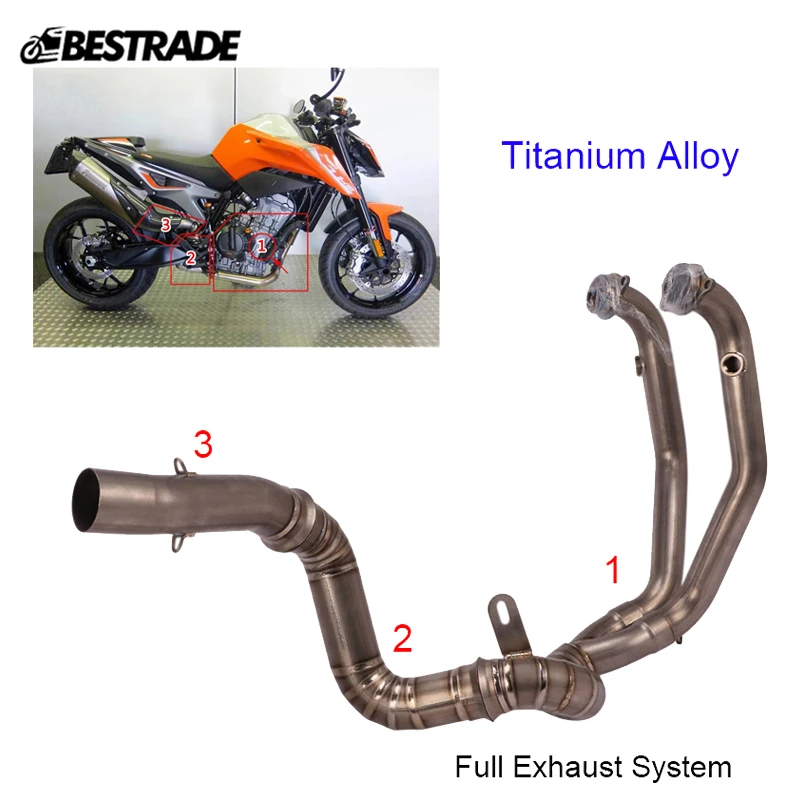 

Front Midle Mid Link Pipe Motorcycle Exhaust Header Connect Link Tube Titanium Alloy Modified for DUKE 790 All Year