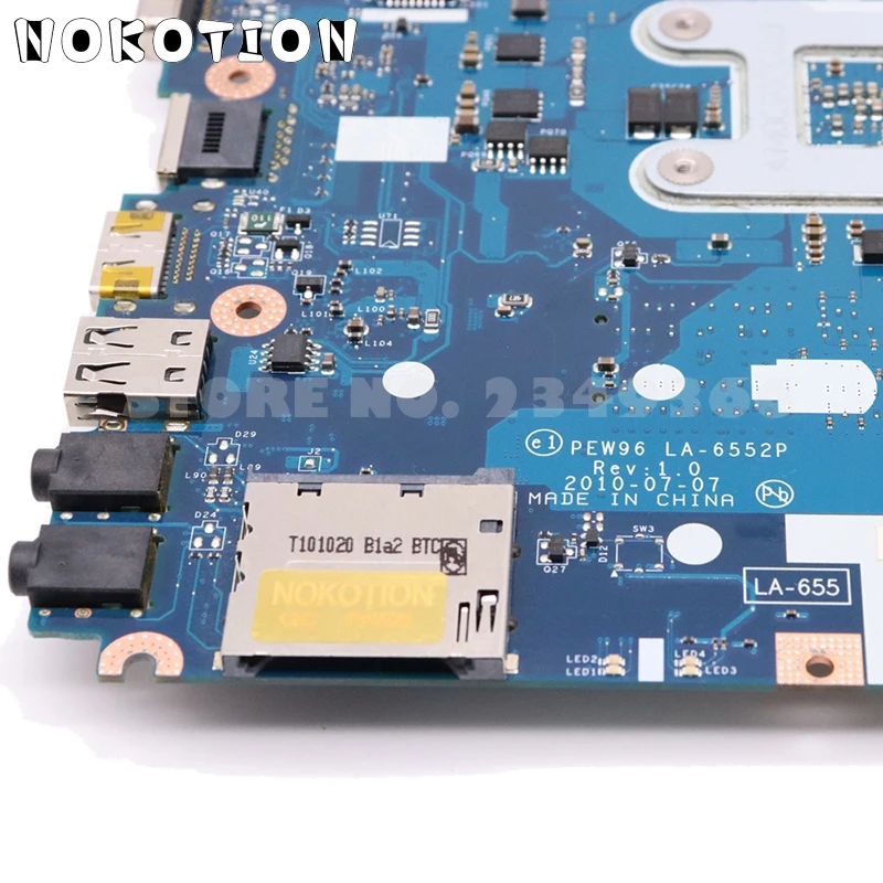 NOKOTION LA-6552P MBR4602001 материнская плата для ноутбука acer aspire 5552 5552G основная плата DDR3 разъем S1 с бесплатным процессором