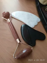 Guasha-Placa de Jade de piedra Natural para terapia de acupuntura, raspador de piedra Natural para cara, cuello, espalda y cuerpo