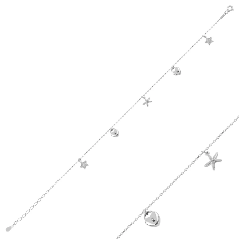 

Silver 925 Sterling Zircon Cubic Zirconia Dangle Bangle