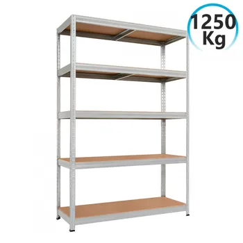 

Modular shelving Galvanized with 5 Adjustable Shelves 180x120x60cm 1250Kg 7house