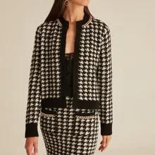 Joinus Checker трикотажная юбка с эластичным поясом и цепочкой женская черная