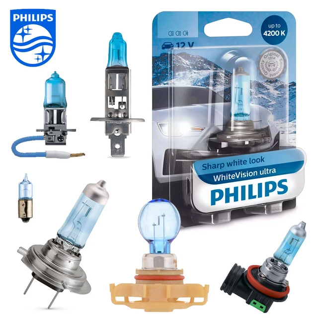 Автомобильная лампа Philips WhiteVision ultra + 60% света, до 4200К, (1  шт.) H7, H4, H1, HB3, HB4, HIR2, H11, H3, H6W, H8, PSX24 - AliExpress