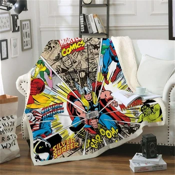 

Anime Superhero Thor Printed Sherpa Blanket Couch Sofa Cover Travel Youth Bedding Outlet Fleece Blanket Bedspread Thick Tapestry