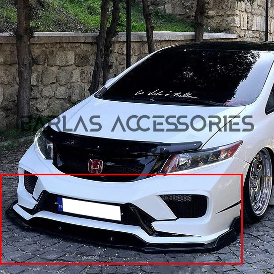 

Передний бампер Honda Civic FB7, глянцевый черный, 3 шт.