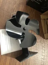 Black 4 Blades Heat Powered Stove Fan Eco Fireplace Wood Burner Quiet Energy Saving Home