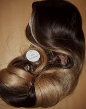 HENRY-Suarez largo ondulado marrón Rubio Ombre peluca Natural Sintético pelucas para mujeres medio fiesta Cosplay Peluca de pelo resistente al calor