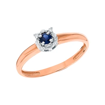 

Gold ring with sapphires and diamonds sunlight sample 585