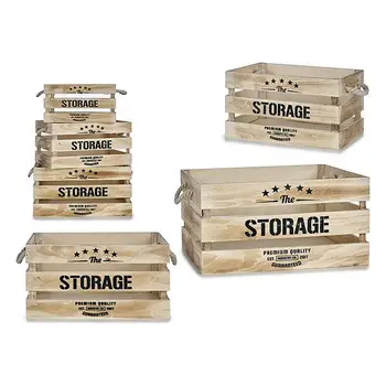 

Storage Box Wood Natural (30 x 20 x 40 cm) (3 pcs)