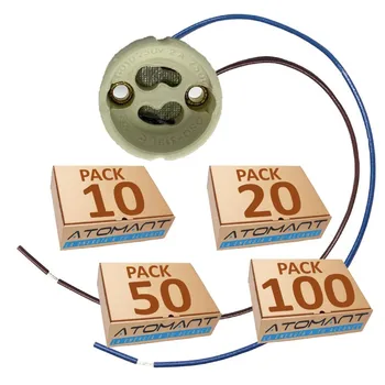 

LED ATOMANT®Ceramic lamp holder Pack for GU10 bulb with extra-long Cable 20 centimeters to ++ lighting lights