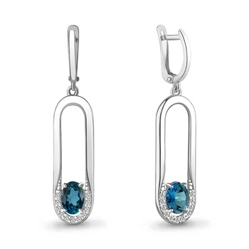 

Earrings made of silver with Topaz London and cubic zirconia