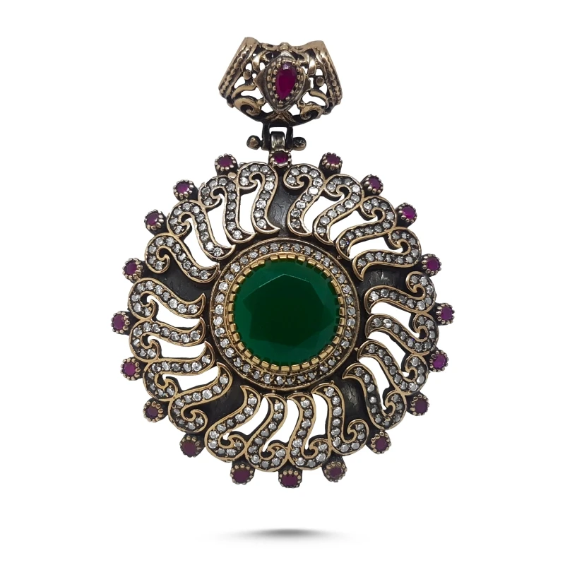 

Silver 925 Sterling Authentic Zircon Stone Handwork Pendant