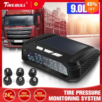 

Tire Pressure Monitoring Truck TPMS Tire Pressure Monitoring System 8.0bar Solar Energy 6PCS Sensor High Temperature Alarm USB