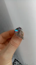 Topaz-Ring Fine-Jewelry Rainbow Fire-Mystic Wholesale Women Genuine Gift Silver for Lady