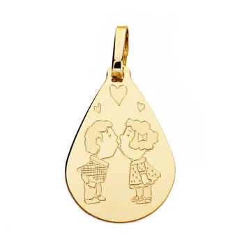 

Gold medal 18k drop couple 21mm. [AB4641GR] -Customizable-RECORDING INCLUDED IN THE PRICE