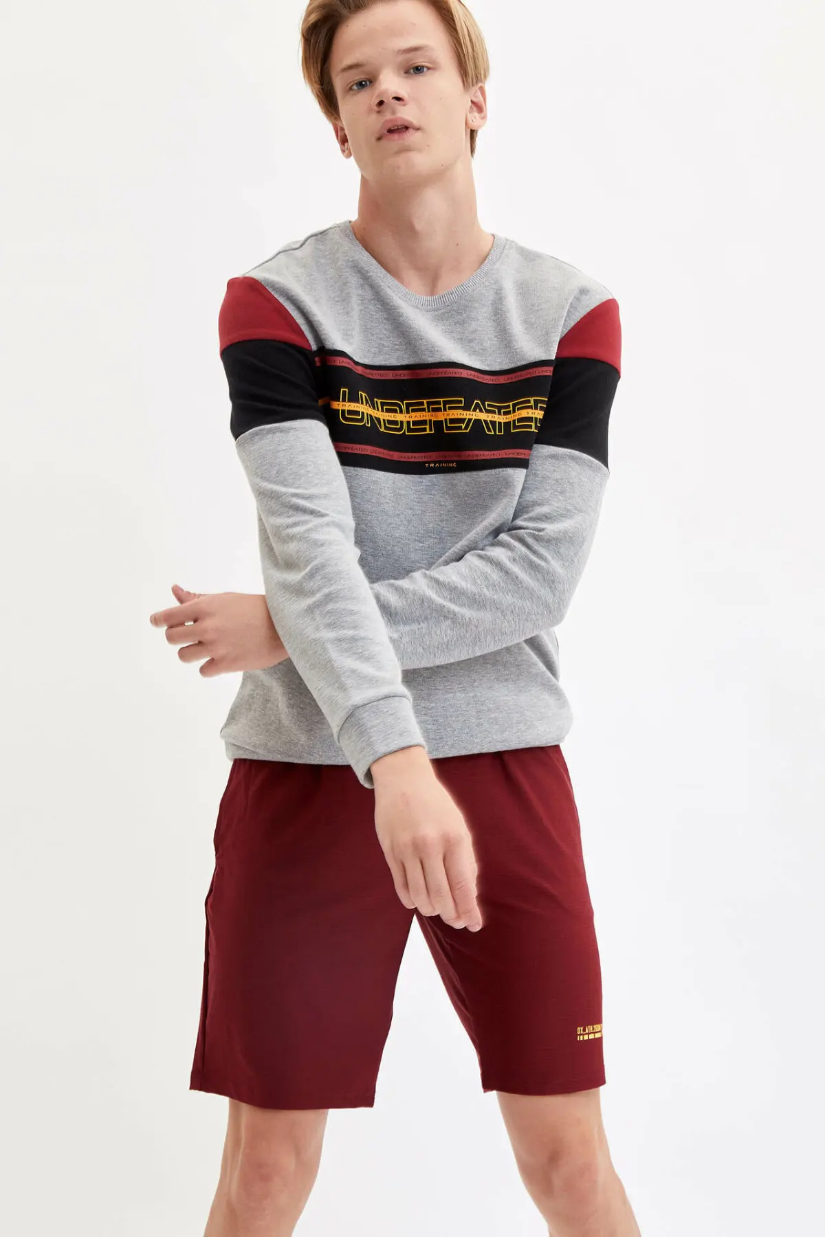 DeFacto Man Sports Knitted Tops Tees Men Casual Autumn T-Shirts Long Sleeve Letter Design Cotton T-Shirts-L3146AZ19AU | Мужская одежда