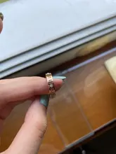 Titanio acero mosaico cúbico Zirconia cristal romano número anillo clásico compromiso boda anillos para mujer Anneau R17158