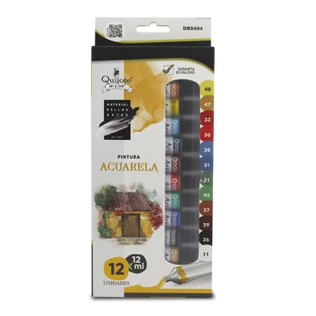 

Quixote Paper World Paint watercolor oil, 12 pc x 12 ml for painting printed canvas painting, Paper, Wood, watercolor oil pads... 12 Colores