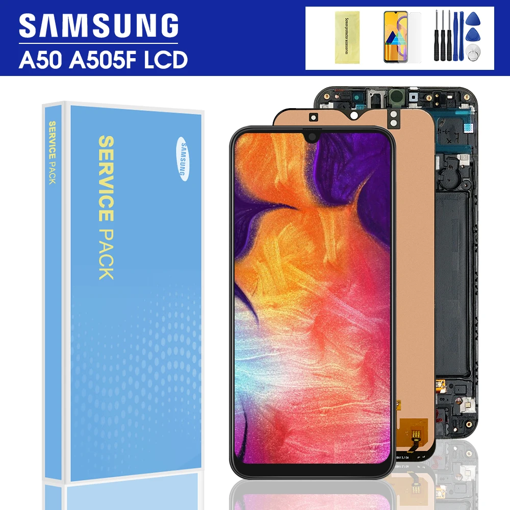 100% протестированный 6 4 &quotЖК-дисплей для Samsung galaxy A50 2019 A505F/DS A505F A505FD A505A сенсорный