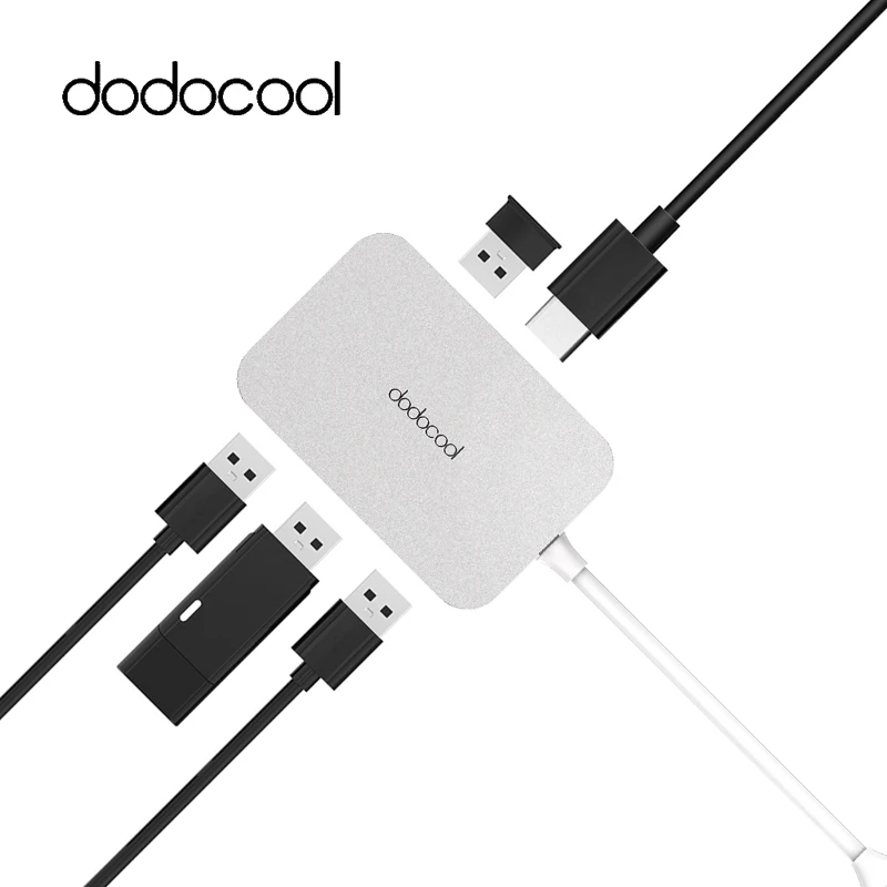Dodocool 5-в-1 USB-C концентратор 4 корпус для суперскоростного 3,0 Порты и 1 4K HD Выход Порты и разъёмы для MacBook/MacBook Pro/Google Chromebook Pixel