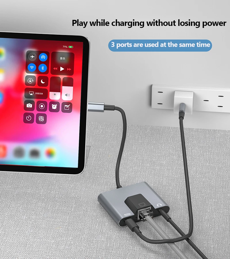 OTG Ethernet Adaptor USB untuk USB C untuk RJ45 Ethernet LAN