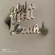 Auxauxme personalizado Multi-nombres de la familia anillos para papá mamá niños Acero inoxidable amante bisutería regalos de cumpleaños de mujer