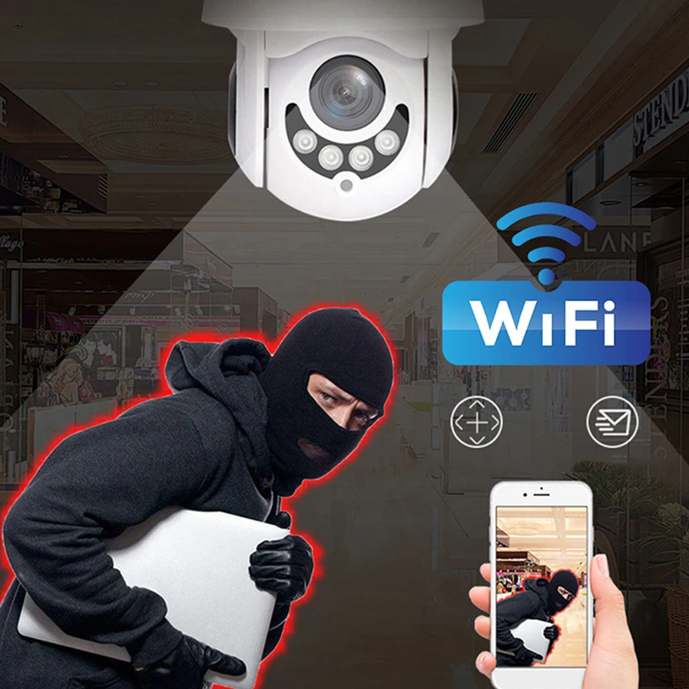 IP66 видеокамера с Wi-Fi Обнаружение движения домашняя съемка PTZ 2.0MP 1080p Full HD ONVIF IOS Android фотография